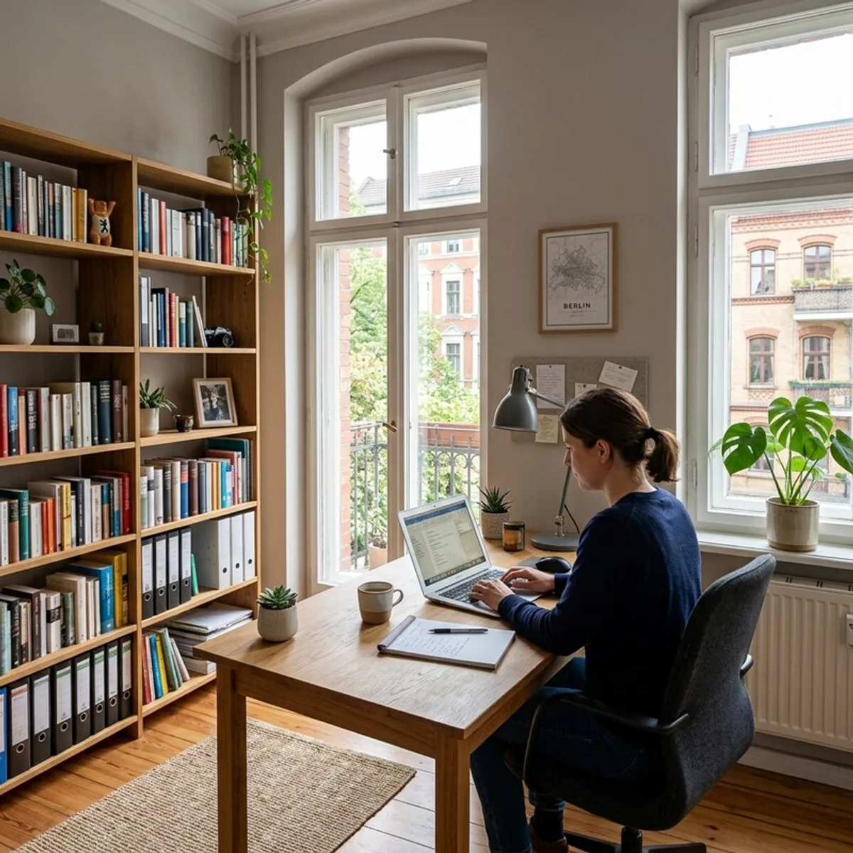 Unternehmer plant Immobilieninvestition und Steueroptimierung im Homeoffice